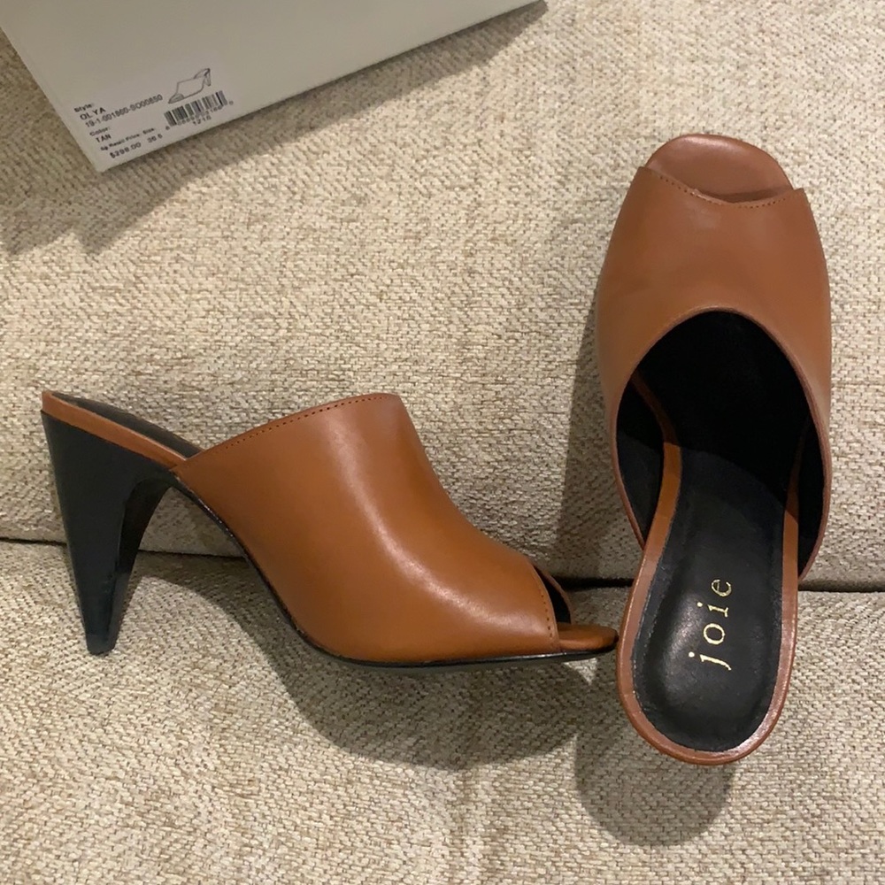 NIB Joie Olya open toed leather mule size 36.5